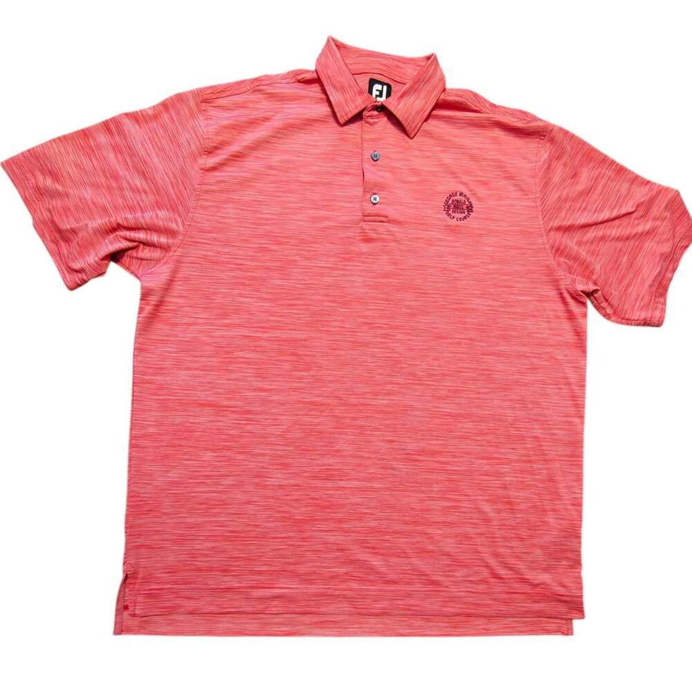 FootJoy Men's Heather Red Space Size XL Lisle Golf Polo Shirt George Wright